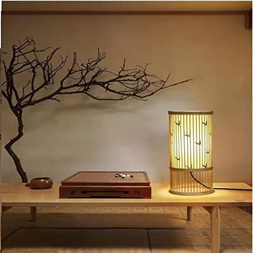 Настолна Лампа WENLII в Китайски Стил с Ръчно изработени, Дървени лека нощ за Хол, Спалня, Кабинет, в Семейството,