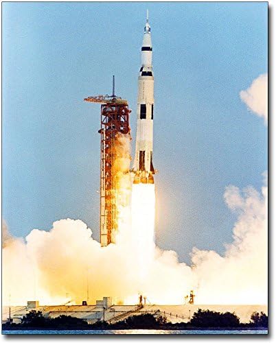 Стартиране на ракета Аполо 13 Saturn V 1970 Фотопринт от галогенида сребро 11x14
