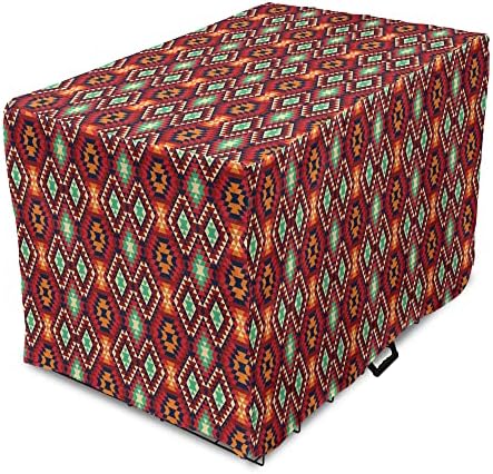 Подвижна Чанта за кутия за племенни кучета, Цветни Народен Мозайка Украшение, с елементи на традиционната местна