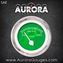Сензор за температура на водата Aurora Instruments 1709 Светия Пламък Green SAE (бели модерни игла, хром пръстени