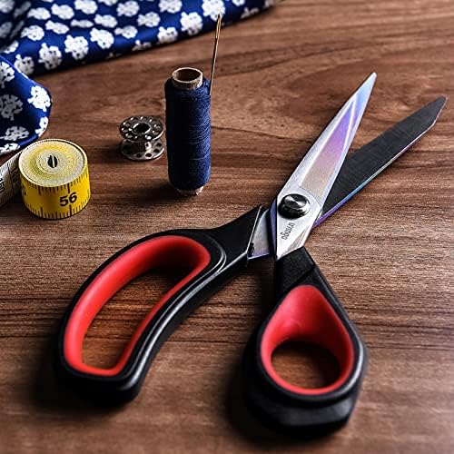 Набор от остри ножици за тъкани LIVINGO: Ковано острие с титанов щанга с покритие 9,5 инча и ножици за бродиране