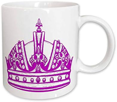 3дРоза Ярко-Розова Заоблена корона с Fleur De Лист бяла темето. - Чаши (mug_78397_1)