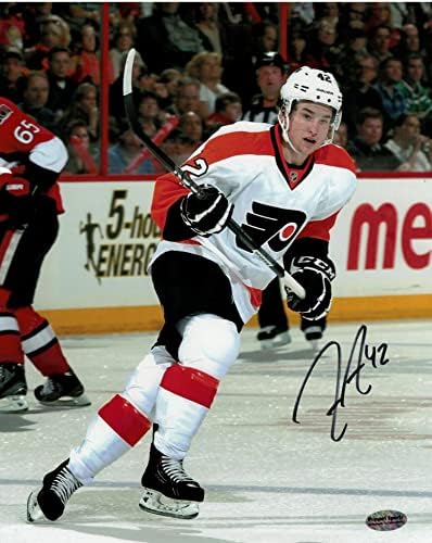 Джейсън Эйксон Филаделфия Флайърс С автограф 8x10 Снимка С автограф - Снимки на НХЛ с автограф