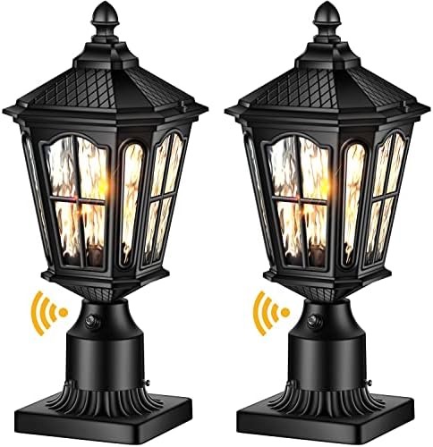 Лампа за външна стълба VIANIS с монтиране на кея, 2 комплекта светлинни стълбове от здрач до зори за улици,