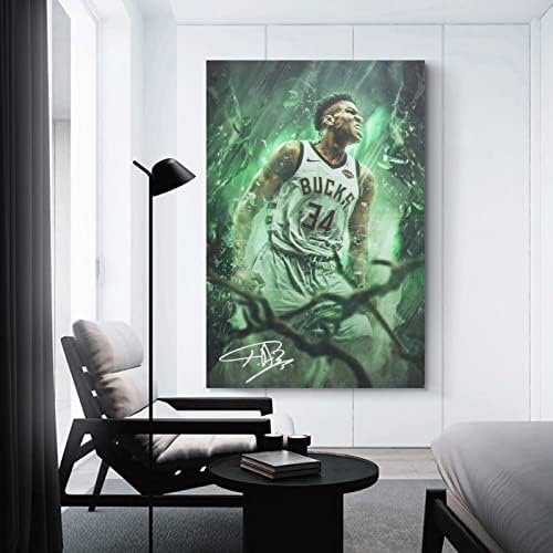 Баскетболен Плакат Янниса Антетокоунмпо, Декоративна Живопис, Стенни Плакати върху Платно и Художествена Картина,