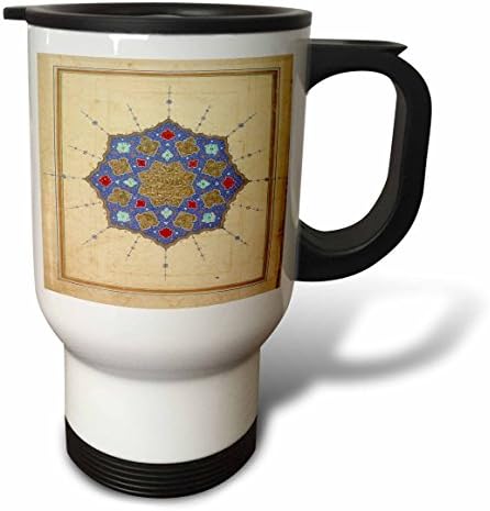 3D Чаша за пътуване Изображение на иранския гоблен с изображение на Корана 1600 г., 14 грама, Многоцветен