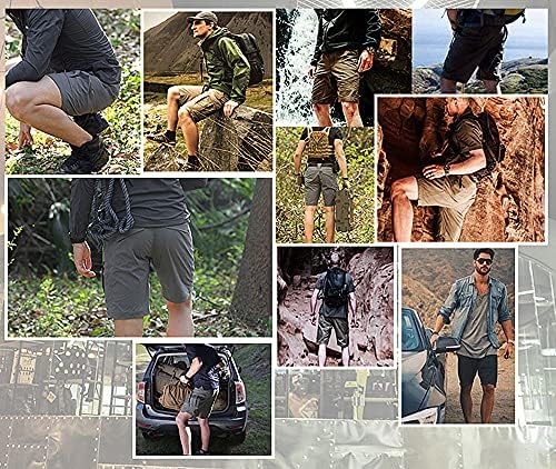 YAXHWIV Мъжки Тактически Панталони 11Водоустойчив Шорти-Карго за Мъже Туризъм Риболов Дишащи бързо съхнещи Обикновени