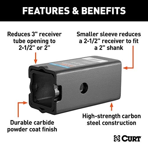 CURT 45408 Комплект втулок за приемник сцепного устройство на ремаркето, от 3 до 2-1/2 или 2 инча, от 2 части