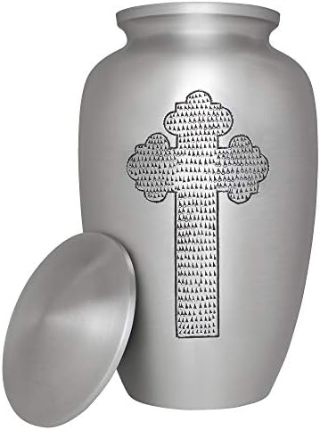 Погребална урна с сребърен кръст от Liliane Memorials - Кремационная урна за човешкия пръст - Алуминий - Подходящ