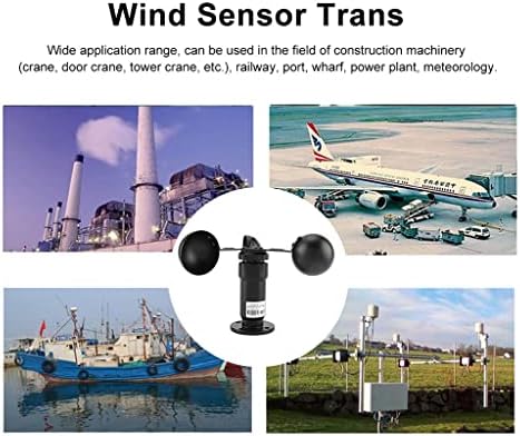 WDBBY 4-20 мА Анемометр Изходен сигнал скорост на вятъра Детектор от Алуминиева сплав Измервателен уред (Цвят: