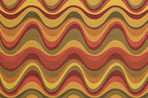 Кърпа за подложка за йога Ambesonne с Геометричен модел под формата на Пустинните Дюни, Абстрактен Дизайн, Топлата