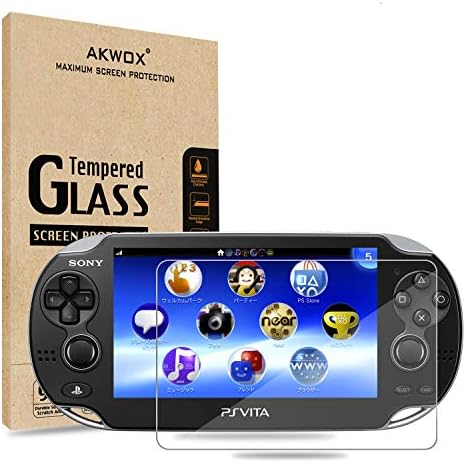 (Опаковка от 2) Защитно фолио за екран на PS Vita 1000, Akwox Premium HD Clear 9H от закалено стъкло за Sony