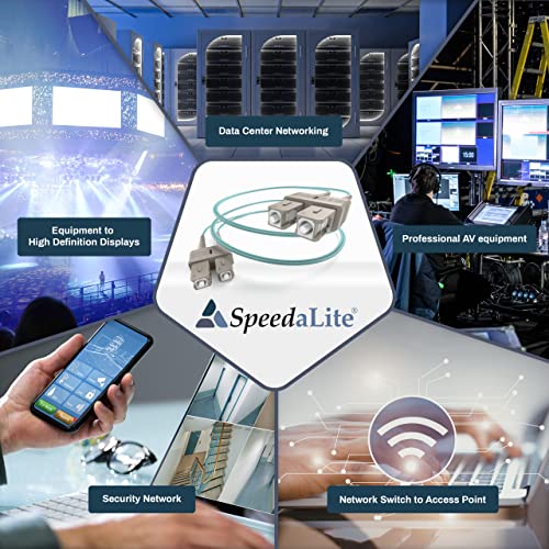 SpeedaLite UNC 12 Pack е мулти-режим оптичен кабел OM3 като 50 / 125μm дължина от 1 М до LC LC, Duplex, 10Gig