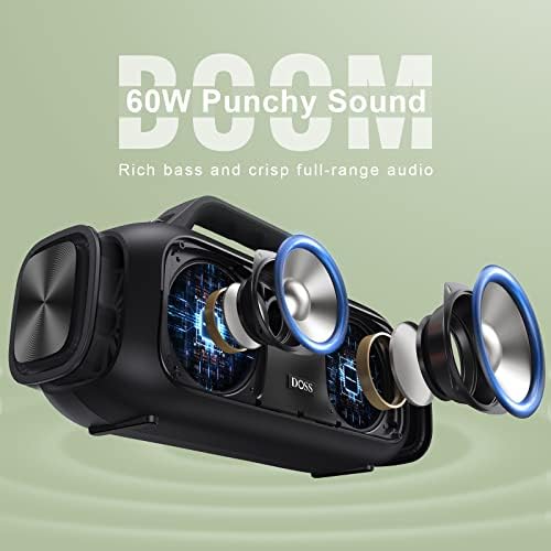 Bluetooth-високоговорител DOSS, Уличен оратор Extreme Бум с водонепроницаемостью IPX6, мощен звук с мощност
