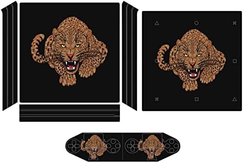 Тънък калъф с привлекателна стикер във формата на леопард за конзола PS-4 Slim / PS-4 Pro и контролер 2