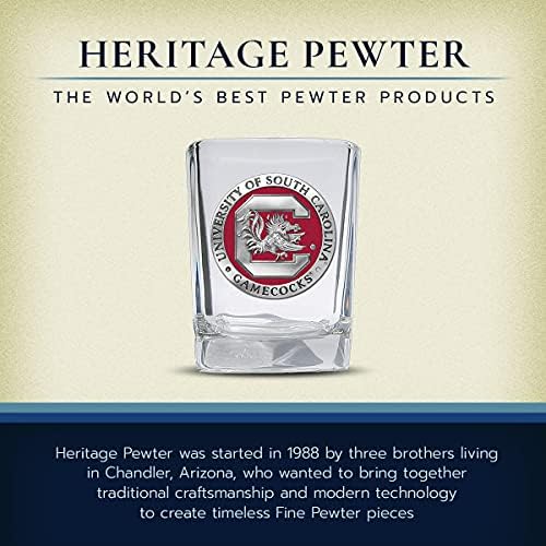 Квадратна чаша Heritage Pewter Университета на Южна Каролина | Чаша ръчна изработка с тегло 1,5 грама | Изкусно