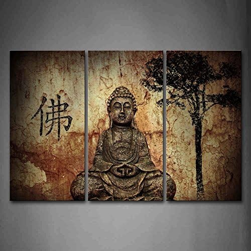 Религия Буда в Пещера с Китайски Фаянс Художествена Рисувани Картини, Печат Върху Платно Религия Картина за