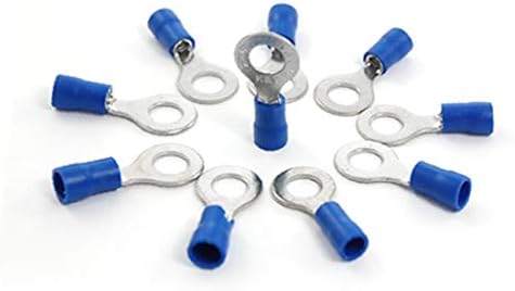 X-DREE 10 бр. Син PVC ръкав Предварително Изолирани пръстеновидни клеми RV2-6 (10 piezas de PVC azul против