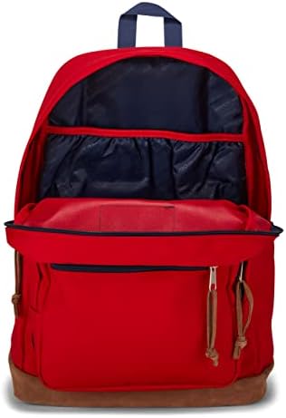 Раница JanSport Right Pack - Чанта за пътуване, работа или лаптоп с Кожена дъно, червена лента