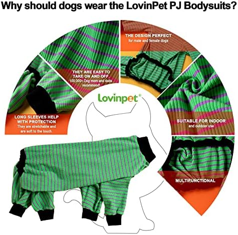 Пижами За кучета LovinPet Big Pitbull, Памучен Риза в Зелено и Сиво Бар За Куче, Пижами За кучета от Големи