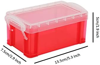 Lnndong-Малка Пластмасова кутия от 6 теми 6 цвята, 5,3 * 2,9 * 1,9, Бистра Штабелируемая кутия за съхранение