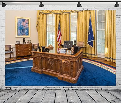 Loccor 7x5ft Текстилен Фон за снимки в Офиса на Президента на Бюрото в Овалния кабинет на Белия дом, Украса