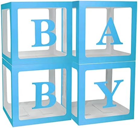 Детски кутии JOYYPOP с букви за детската душа, 4 Прозрачни Кутии от балони с 16 Букви за момчета и Момичета