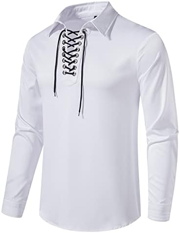 2023 Нова Мъжка Риза с Дълъг Ръкав, Модни и Ежедневни Риза на съвсем малък, Мъжки Средновековна Риза, Отгоре