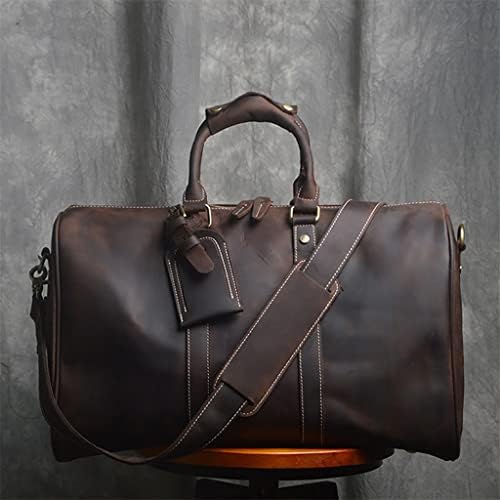 SLNFXC Мъжка чанта за ръчен багаж, чанта от Естествена Кожа, Голяма чанта Голям-Месинджър с едно рамо за лаптоп