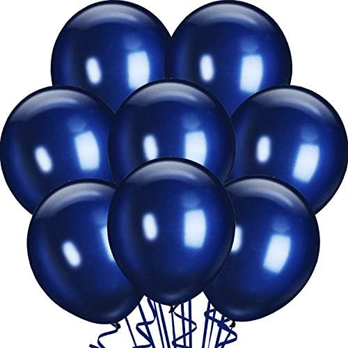 25 Опаковки 18-Инчови Черни Големи Балони, Дебели Латексови Балони за Черно Рожден Ден, Декорация за Булчински