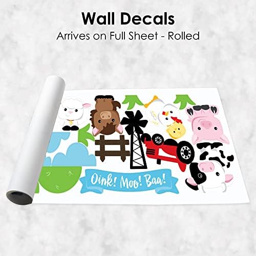 Голяма точка щастие на Животните във фермата - Почистете и Залепете Винилови стикери за стените на детската