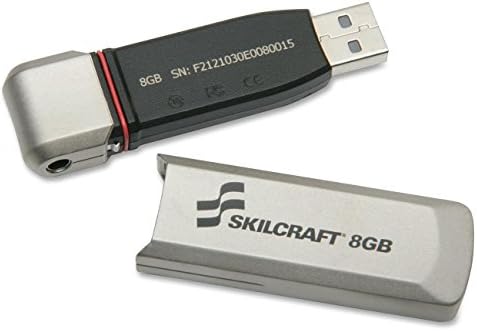 Флаш памет SKILCRAFT 7045-01-599-9351 USB, нивото на FIPS 140-2, 3 проверки, 8G, 6-0,5 x 3-0,5 инча, дебелина