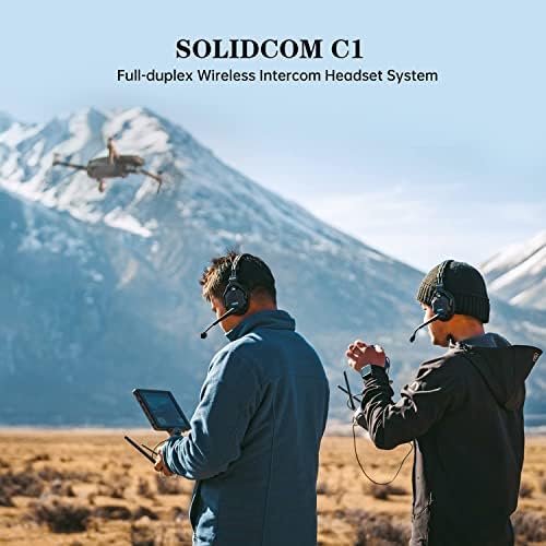 Hollyland Solidcom C1 Комплект за 7 от Потребителите, на 1100-подножието Полнодуплексная Безжична Слушалка Вътрешна връзка с Однонаушными Слушалки за Команден комуникация, Гр