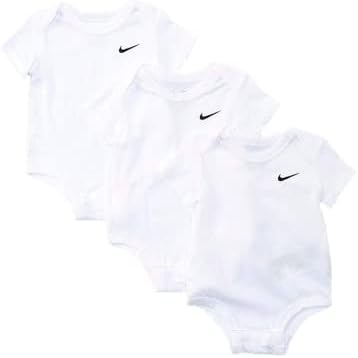 Комплект за Детско боди Nike Swoosh от три неща за новородени, Бяла (Newborn, White)