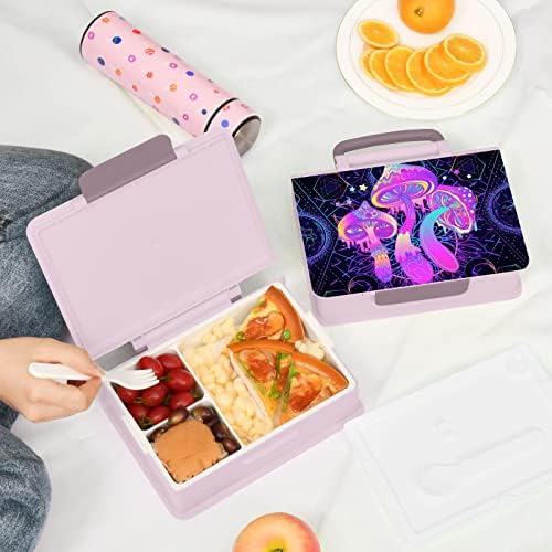 Кутия за обяд ALAZA Rainbow Mushroom Moon Star Witchery Bento, Херметични Контейнери за обяд, които не съдържат