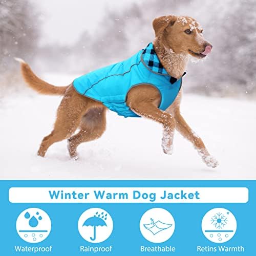 Уютно Непромокаемое Зимно палто за кучета ALAGIRLS, Модерен Класически Клетчатая Топло Зимно Яке За по-Големи