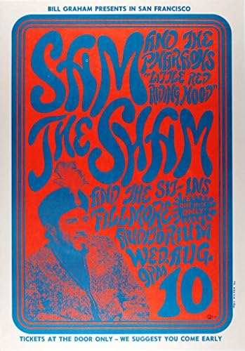 Плакат за концерт на Сам Shama и фараоните 1966 г., Филмор Auditorium * В отлично състояние* (Bg-22)