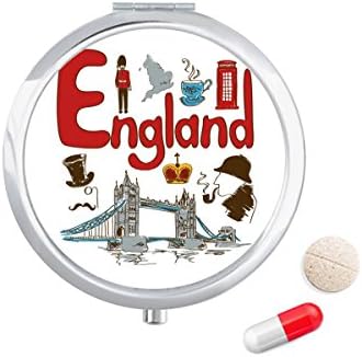 Национален Символ На Англия Ориентир Модел На Калъф За Хапчета В Джоба Кутия За Съхранение На Лекарства Контейнер