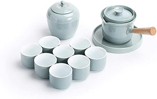 Китайски Чай RAZZUM Gongfu Керамични Супени Комплекти Съдържат 8 Чаени Чаши чайника с дръжка метална Кутия за
