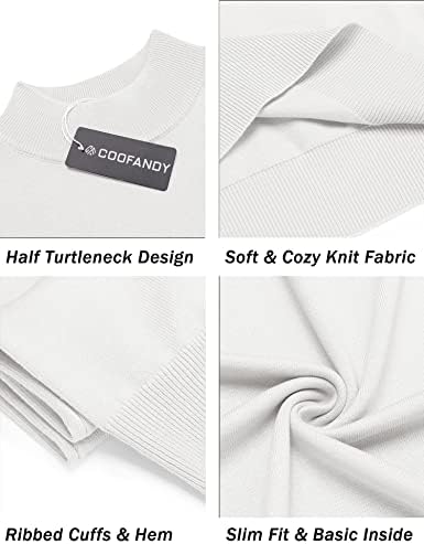 COOFANDY/Мъжки Пуловер с имитация на Turtlenecks, Обикновена Тениска с Къс ръкав, Основни Плетени Пуловери Приталенного