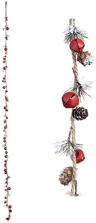 Коледен Венец от борови шишарки и плодове Със Звънци: 5,83 Фута