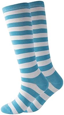 Cerebro Чорапогащи до Коляното за Деца в Ивицата, Памучни Спортни Чорапи-тръба за момичета, ЧОРАПИ