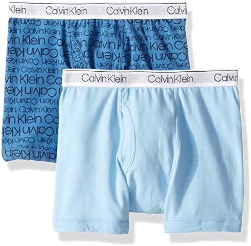 Модерни памучни боксерки на Calvin Klein Kids Boy ' s за момчета в 2 опаковки (Малки деца / Големите деца)