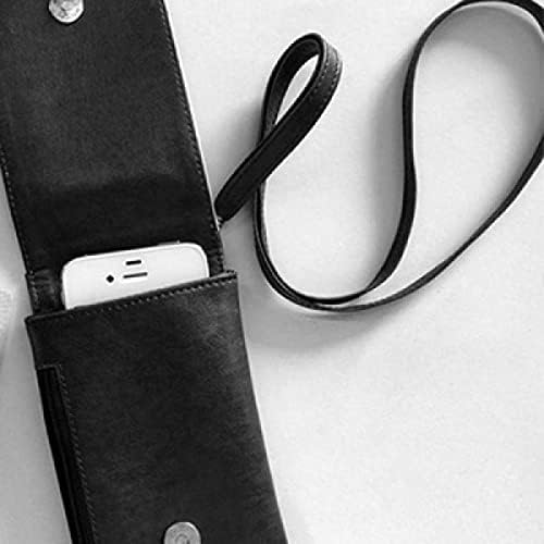 Цъфтят Глухарчето Черни Бели Цветя Телефон В Чантата Си Портфейл Окачен Мобилен Калъф Черен Джоба