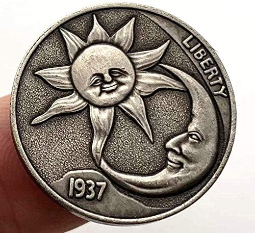 LWXCX 1937 Американски Скитащи Бог на Слънцето и Луната Латунная Копие на Стари Монети-Стара Сребърна Възпоменателна