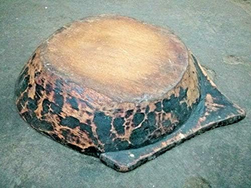 Реколта Стара Примитивна Дървена Купа за ръчна работа /парат с дръжка във формата на костенурка