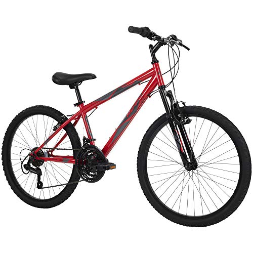 Планински велосипеди Huffy Stone Mountain Hardtail, 24 инча, 21 скорости, Лесно, Лъскаво Червено (74808)