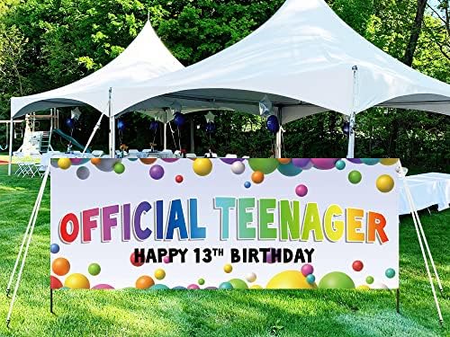 Залози са включени - Банер с 13-ти рожден ден, Официален Банер за тийнейджъри, Цветна Украса на 13-ти рожден