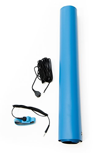Комплект гумени стелки Bertech ESD, с ширина 3 метра, дължина 4 метра, дебелина 0,06 инча, син цвят, включва