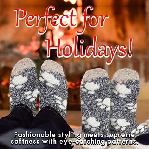 Най-мека в света Празнична колекция Чорапи Fire Side Crew Socks - Модерни терлици Holiday Spirit за жени и мъже